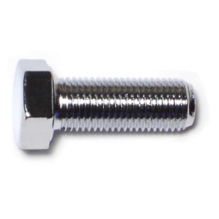Midwest Fastener Grade 5, 3/8"-24 Hex Head Cap Screw, Chrome Plated Steel, 1 in L, 10 PK 75302